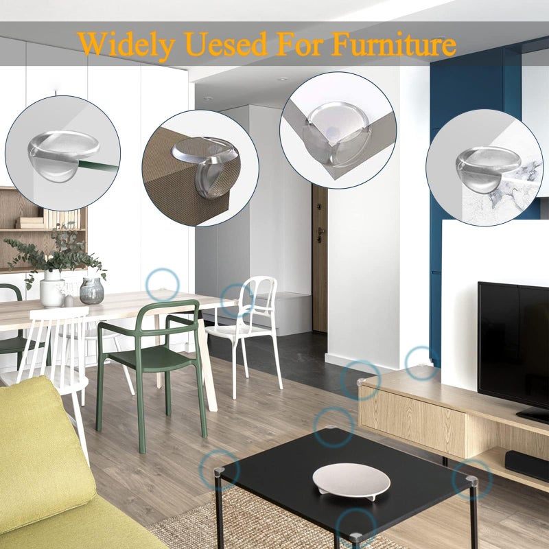 Gudui 12 Pack Corner Protectors for Baby, Clear Corner Guards Protector Furniture Corner & Edges Safety Bumpers Cushion, Round, 1.6x1.6x0.8 in - Image 4